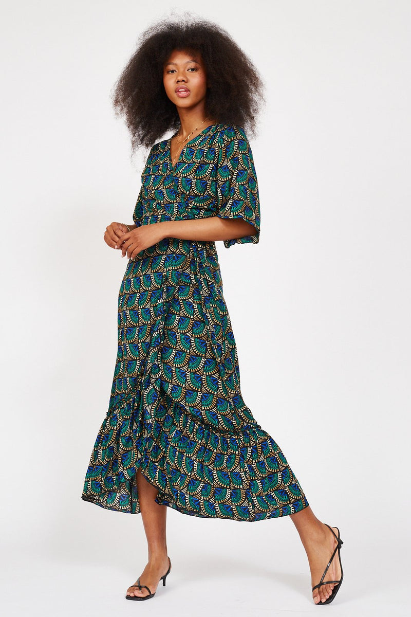 Journey Maxi Wrap Dress African Peacock ...